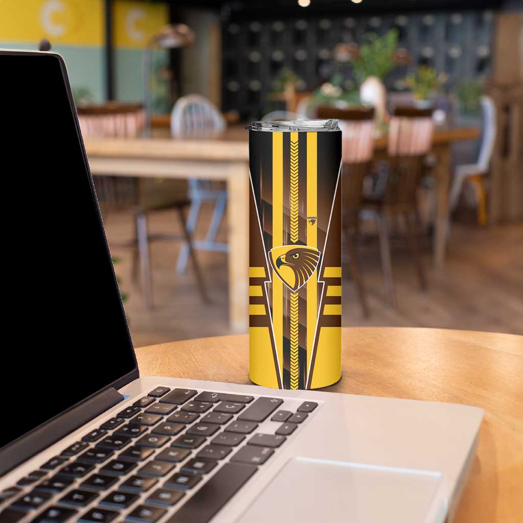 Personalized Hawthorn Hawks Skinny Tumbler Modern Geometric Sports Graphic Style