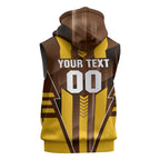 Personalized Hawthorn Hawks Sleeveless Zip Hoodie Modern Geometric Sports Graphic Style