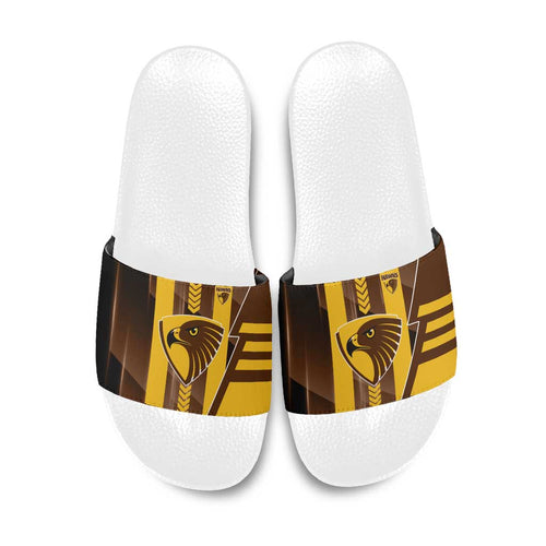 Hawthorn Hawks Slide Sandals Modern Geometric Sports Graphic Style