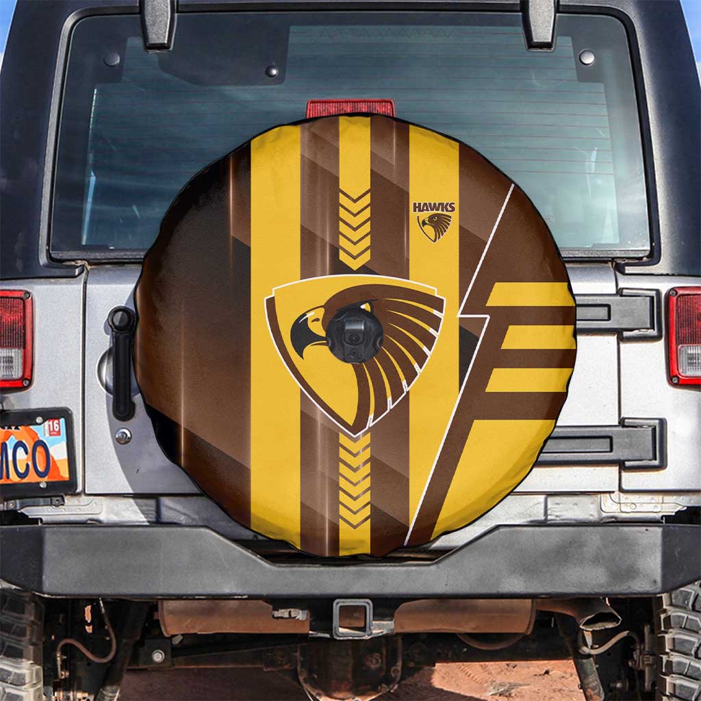 Hawthorn Hawks Spare Tire Cover Modern Geometric Sports Graphic Style