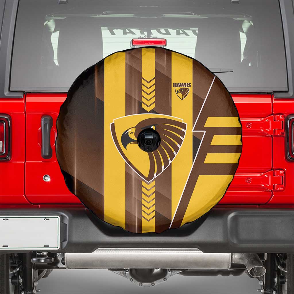 Hawthorn Hawks Spare Tire Cover Modern Geometric Sports Graphic Style