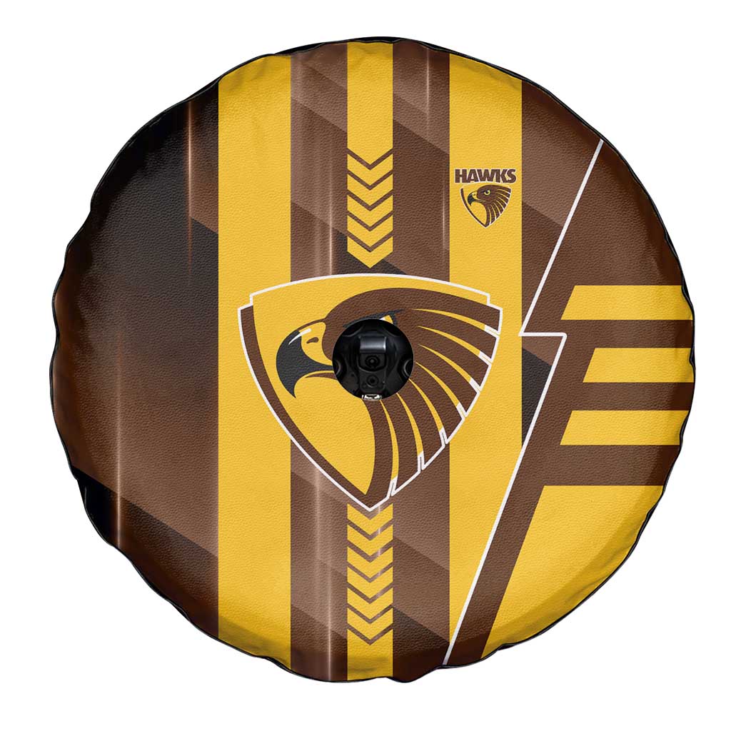 Hawthorn Hawks Spare Tire Cover Modern Geometric Sports Graphic Style