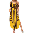 Personalized Hawthorn Hawks Summer Maxi Dress Modern Geometric Sports Graphic Style
