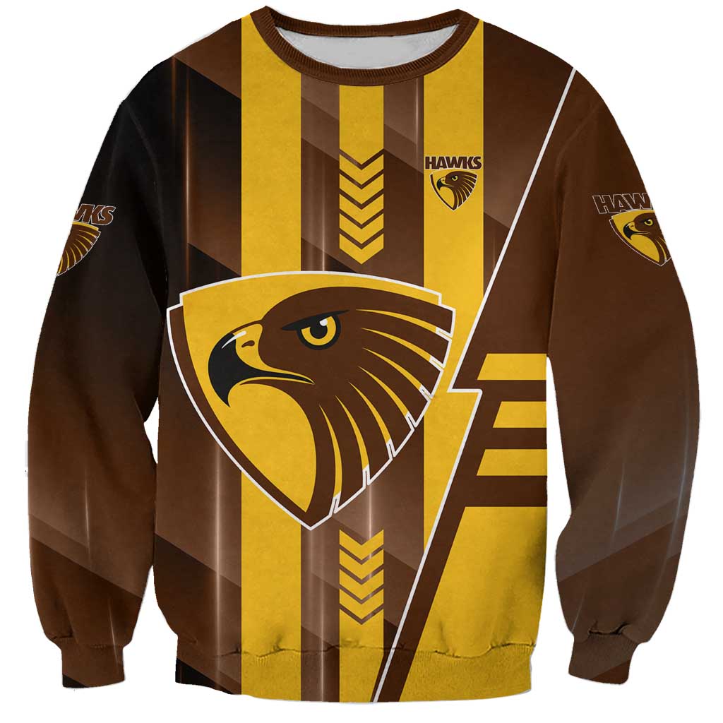 Personalized Hawthorn Hawks Sweatshirt Modern Geometric Sports Graphic Style