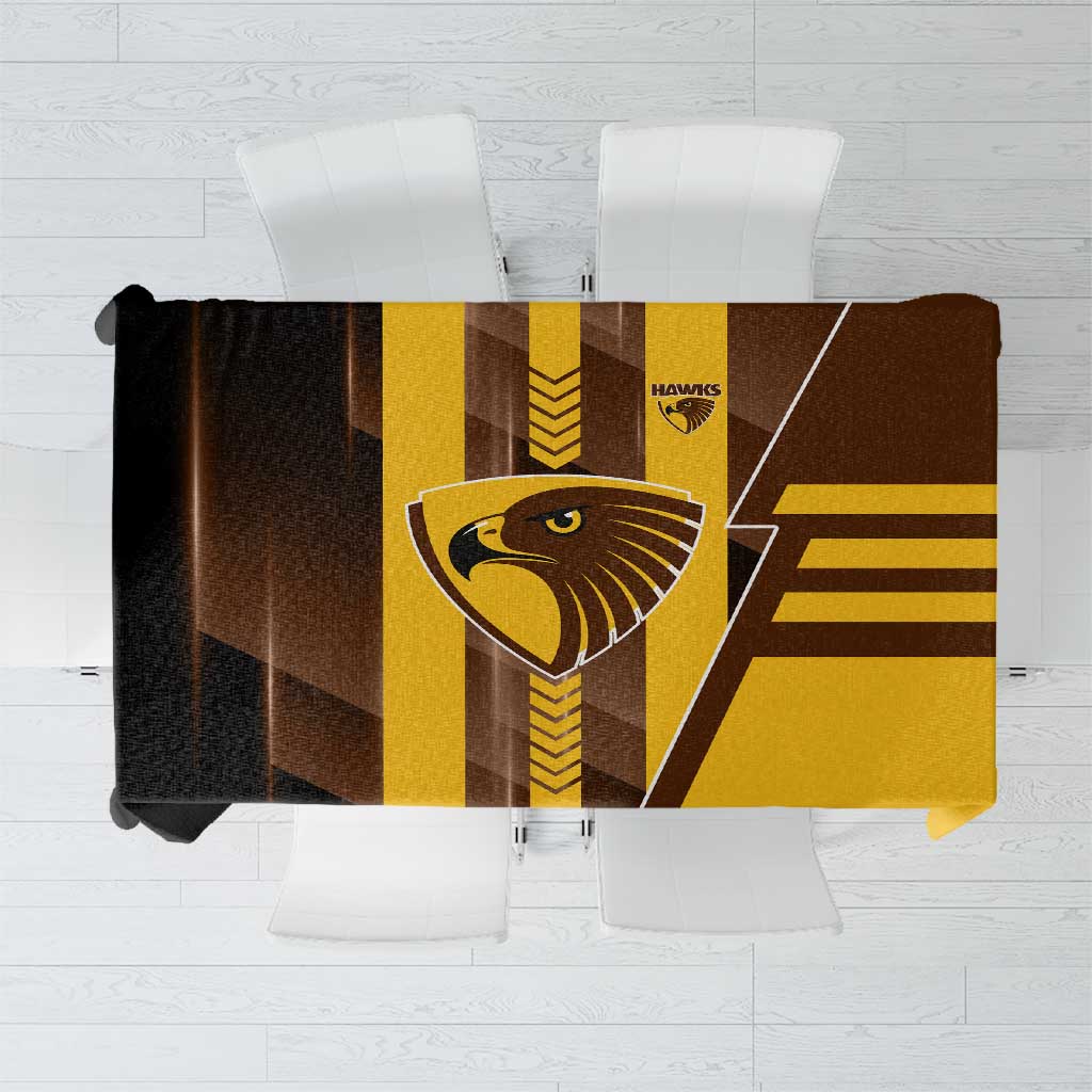 Hawthorn Hawks Tablecloth Modern Geometric Sports Graphic Style