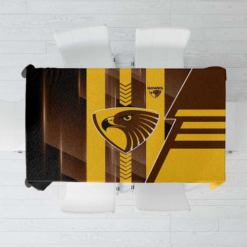 Hawthorn Hawks Tablecloth Modern Geometric Sports Graphic Style