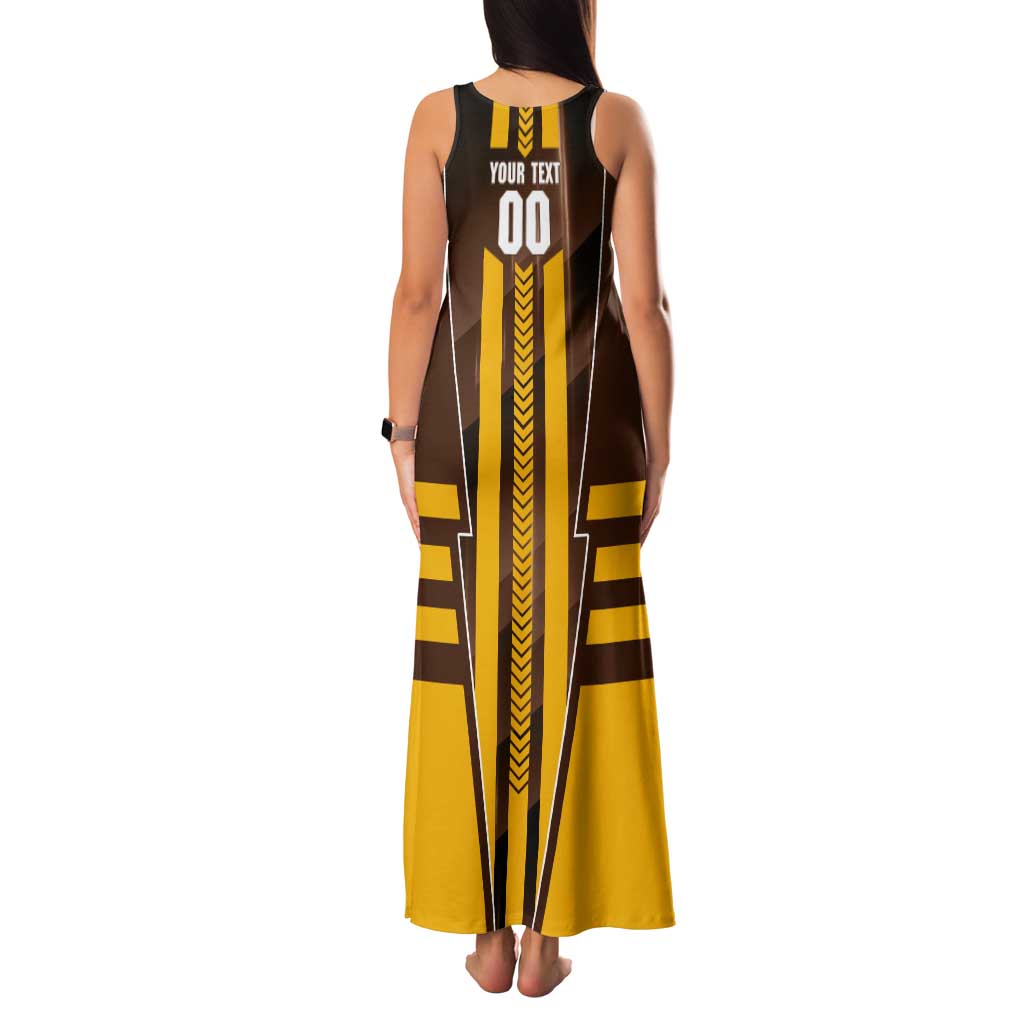 Personalized Hawthorn Hawks Tank Maxi Dress Modern Geometric Sports Graphic Style