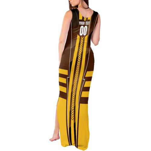 Personalized Hawthorn Hawks Tank Maxi Dress Modern Geometric Sports Graphic Style