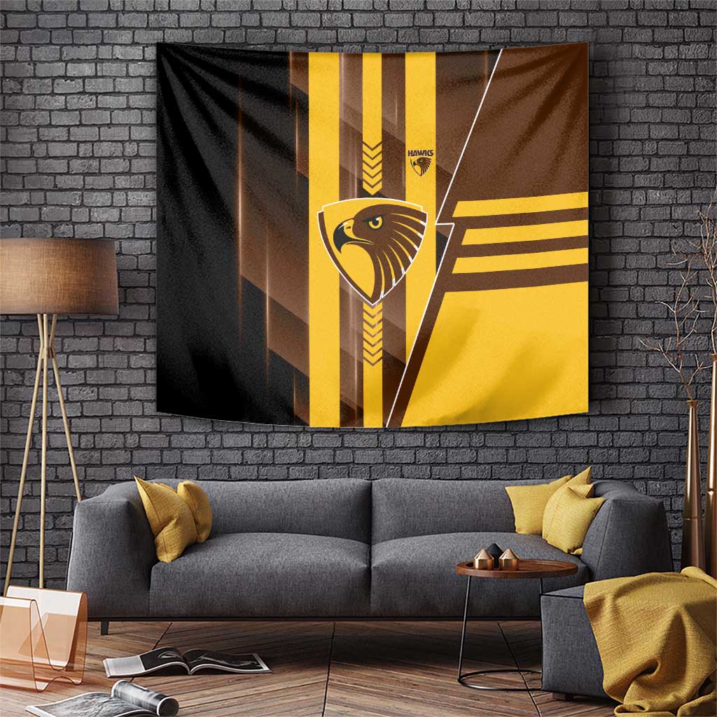 Hawthorn Hawks Tapestry Modern Geometric Sports Graphic Style