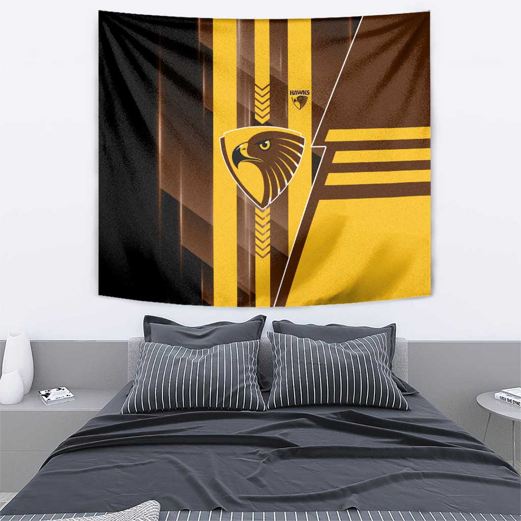 Hawthorn Hawks Tapestry Modern Geometric Sports Graphic Style