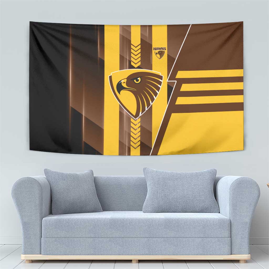 Hawthorn Hawks Tapestry Modern Geometric Sports Graphic Style