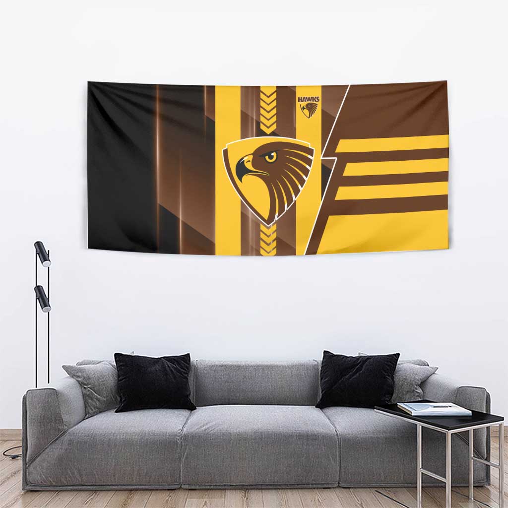 Hawthorn Hawks Tapestry Modern Geometric Sports Graphic Style