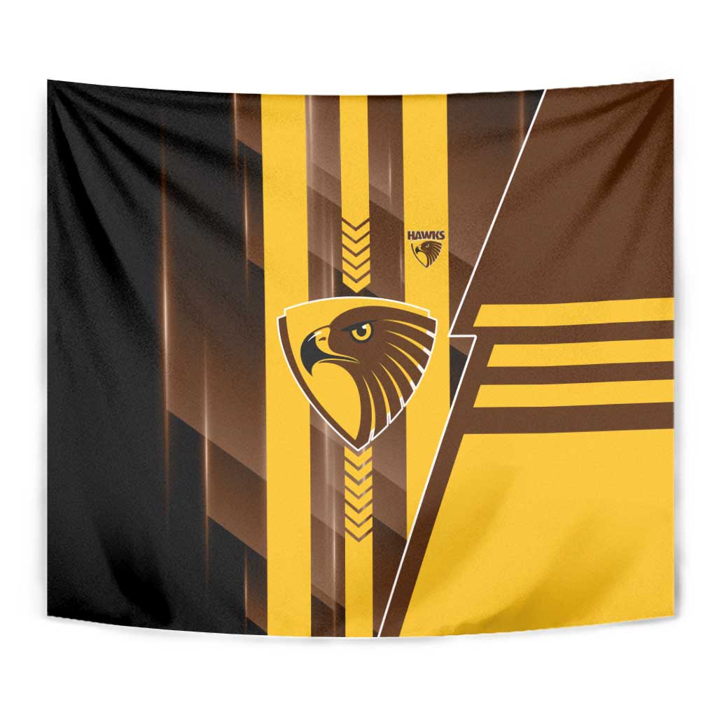 Hawthorn Hawks Tapestry Modern Geometric Sports Graphic Style