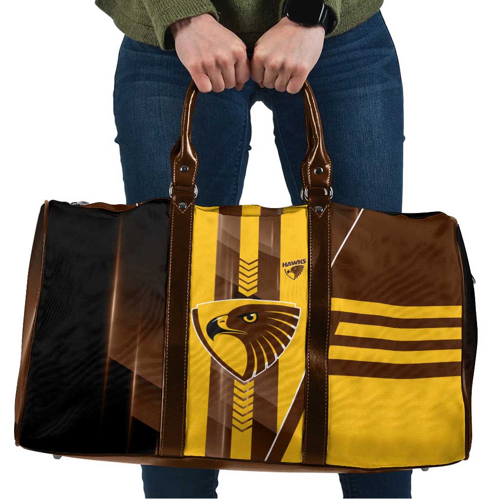 Hawthorn Hawks Travel Bag Modern Geometric Sports Graphic Style