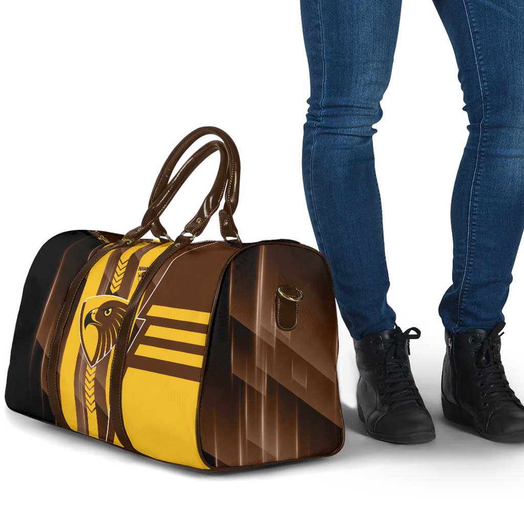 Hawthorn Hawks Travel Bag Modern Geometric Sports Graphic Style