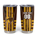 Personalized Hawthorn Hawks Tumbler Cup Modern Geometric Sports Graphic Style