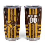 Personalized Hawthorn Hawks Tumbler Cup Modern Geometric Sports Graphic Style