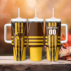 Personalized Hawthorn Hawks Tumbler With Handle Modern Geometric Sports Graphic Style