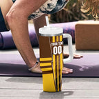 Personalized Hawthorn Hawks Tumbler With Handle Modern Geometric Sports Graphic Style