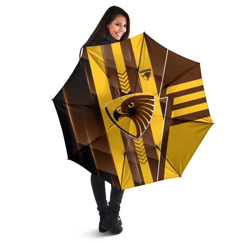 Hawthorn Hawks Umbrella Modern Geometric Sports Graphic Style