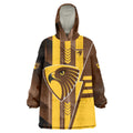 Personalized Hawthorn Hawks Wearable Blanket Hoodie Modern Geometric Sports Graphic Style