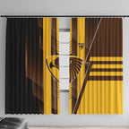 Hawthorn Hawks Window Curtain Modern Geometric Sports Graphic Style