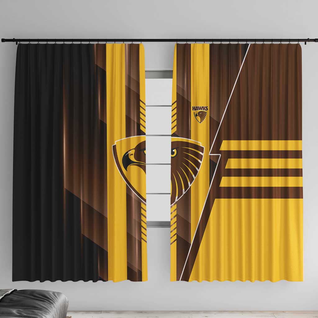Hawthorn Hawks Window Curtain Modern Geometric Sports Graphic Style