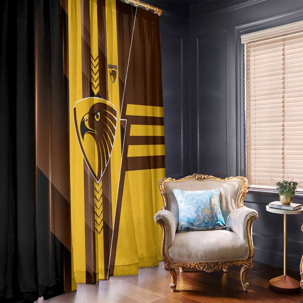 Hawthorn Hawks Window Curtain Modern Geometric Sports Graphic Style