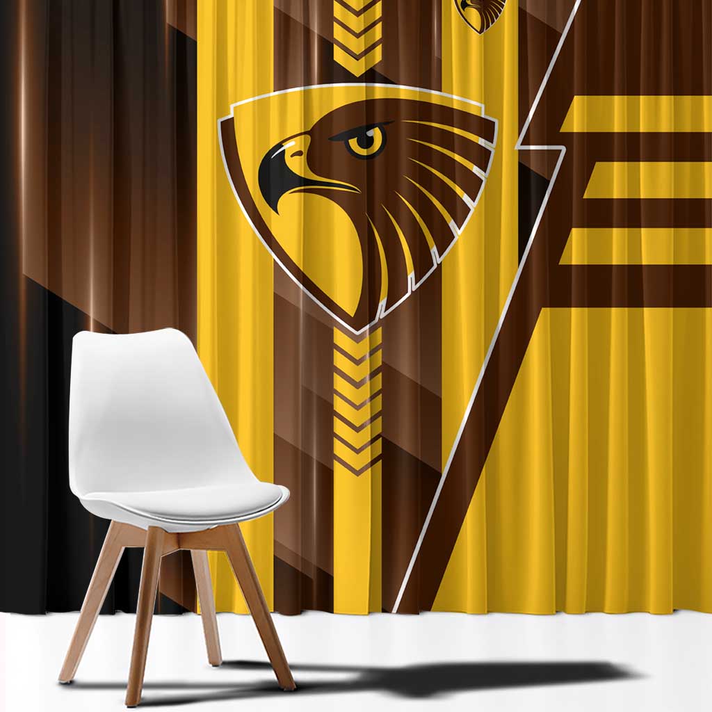 Hawthorn Hawks Window Curtain Modern Geometric Sports Graphic Style