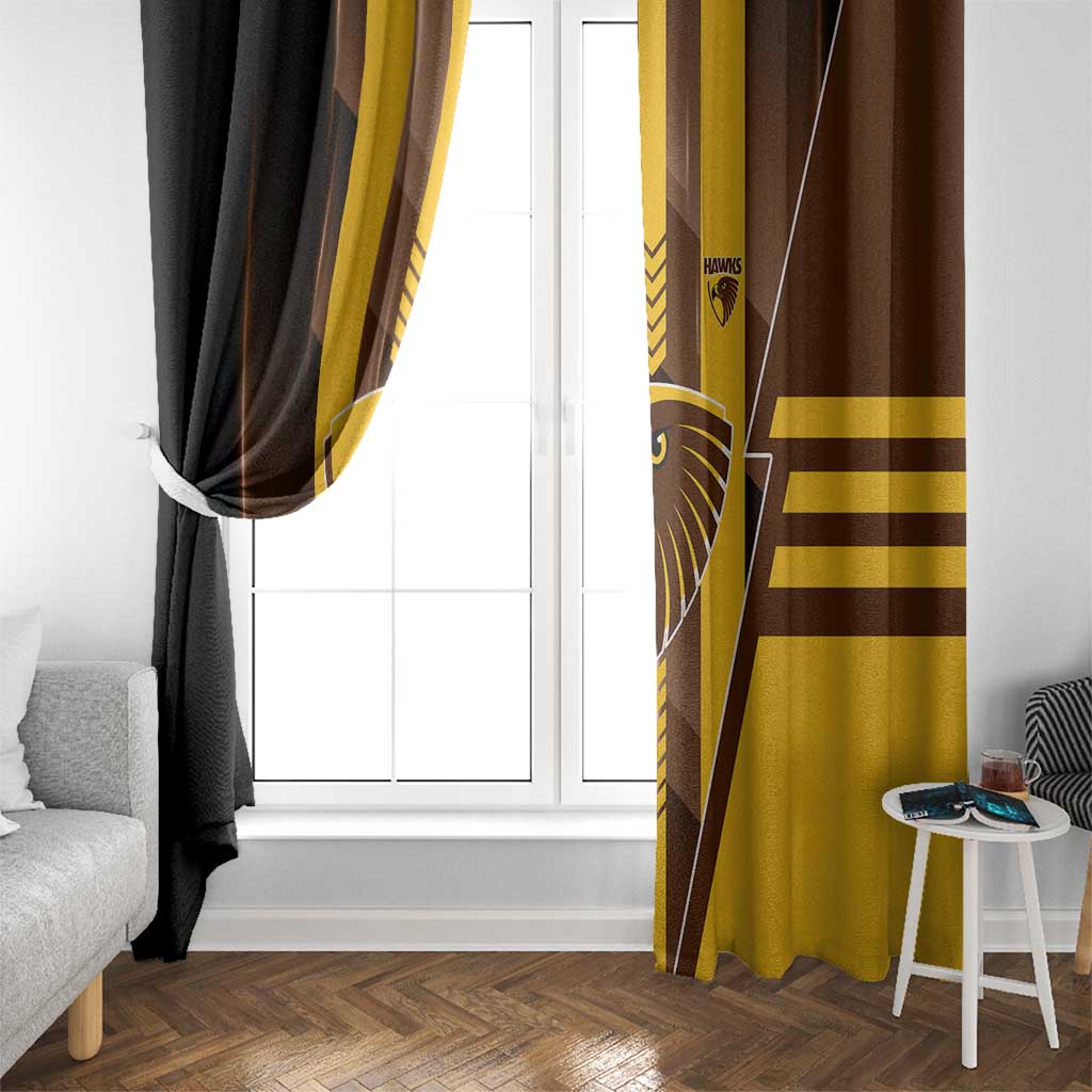 Hawthorn Hawks Window Curtain Modern Geometric Sports Graphic Style