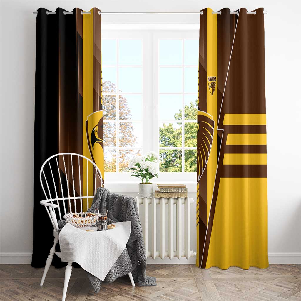 Hawthorn Hawks Window Curtain Modern Geometric Sports Graphic Style