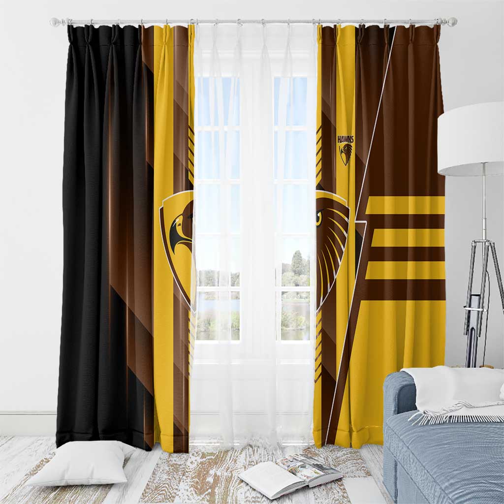 Hawthorn Hawks Window Curtain Modern Geometric Sports Graphic Style