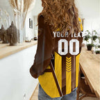 Personalized Hawthorn Hawks Women Casual Shirt Modern Geometric Sports Graphic Style