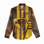 Personalized Hawthorn Hawks Women Casual Shirt Modern Geometric Sports Graphic Style