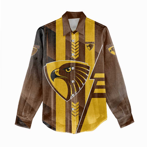 Personalized Hawthorn Hawks Women Casual Shirt Modern Geometric Sports Graphic Style
