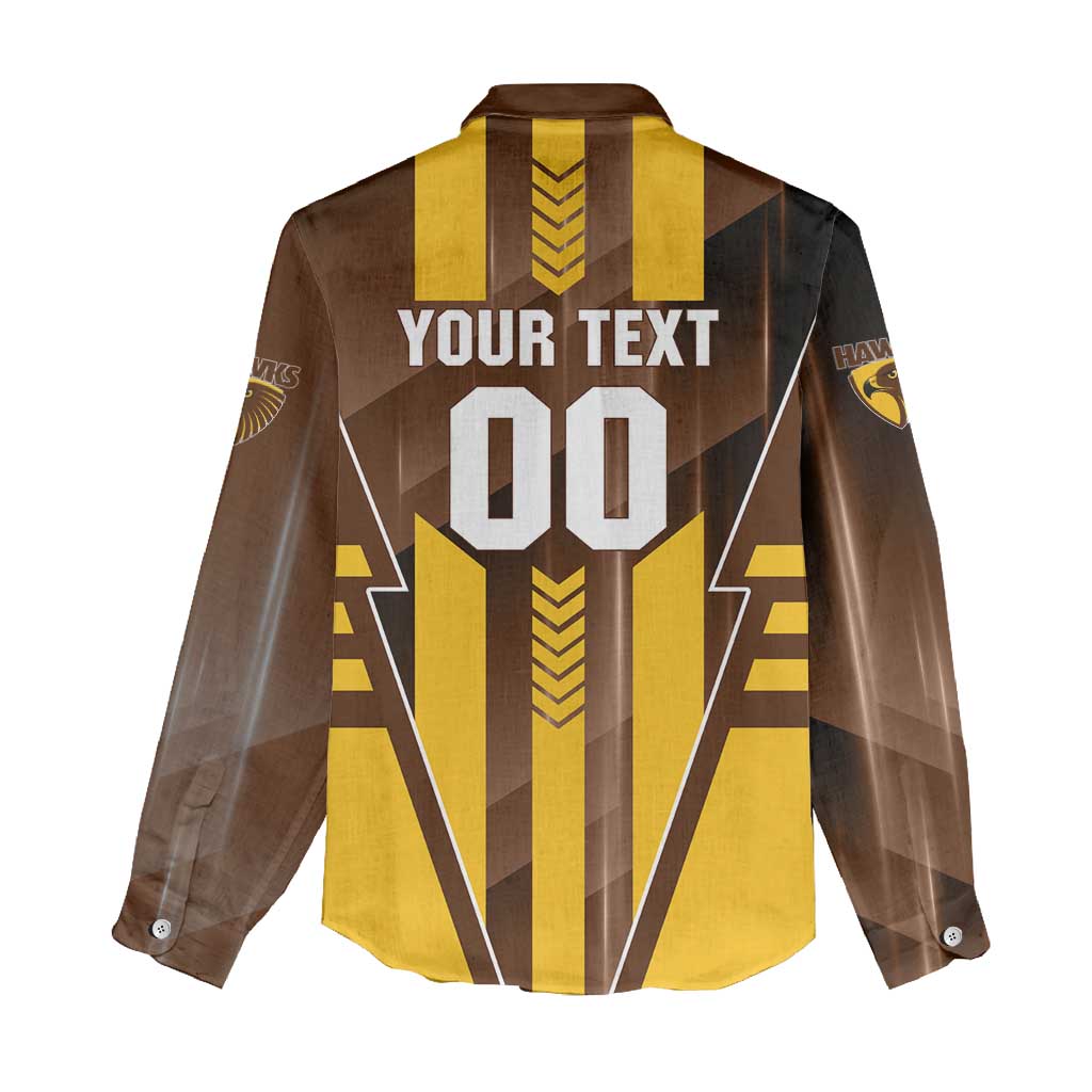 Personalized Hawthorn Hawks Women Casual Shirt Modern Geometric Sports Graphic Style