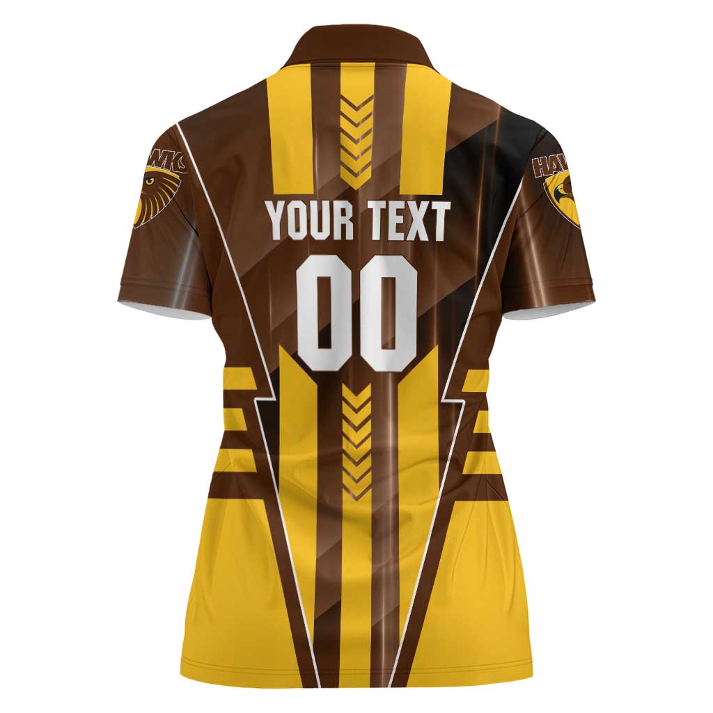 Personalized Hawthorn Hawks Women Polo Shirt Modern Geometric Sports Graphic Style