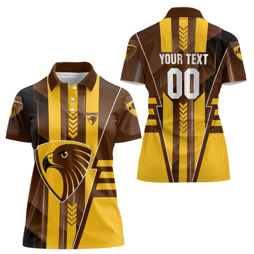 Personalized Hawthorn Hawks Women Polo Shirt Modern Geometric Sports Graphic Style
