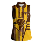 Personalized Hawthorn Hawks Women Sleeveless Polo Shirt Modern Geometric Sports Graphic Style