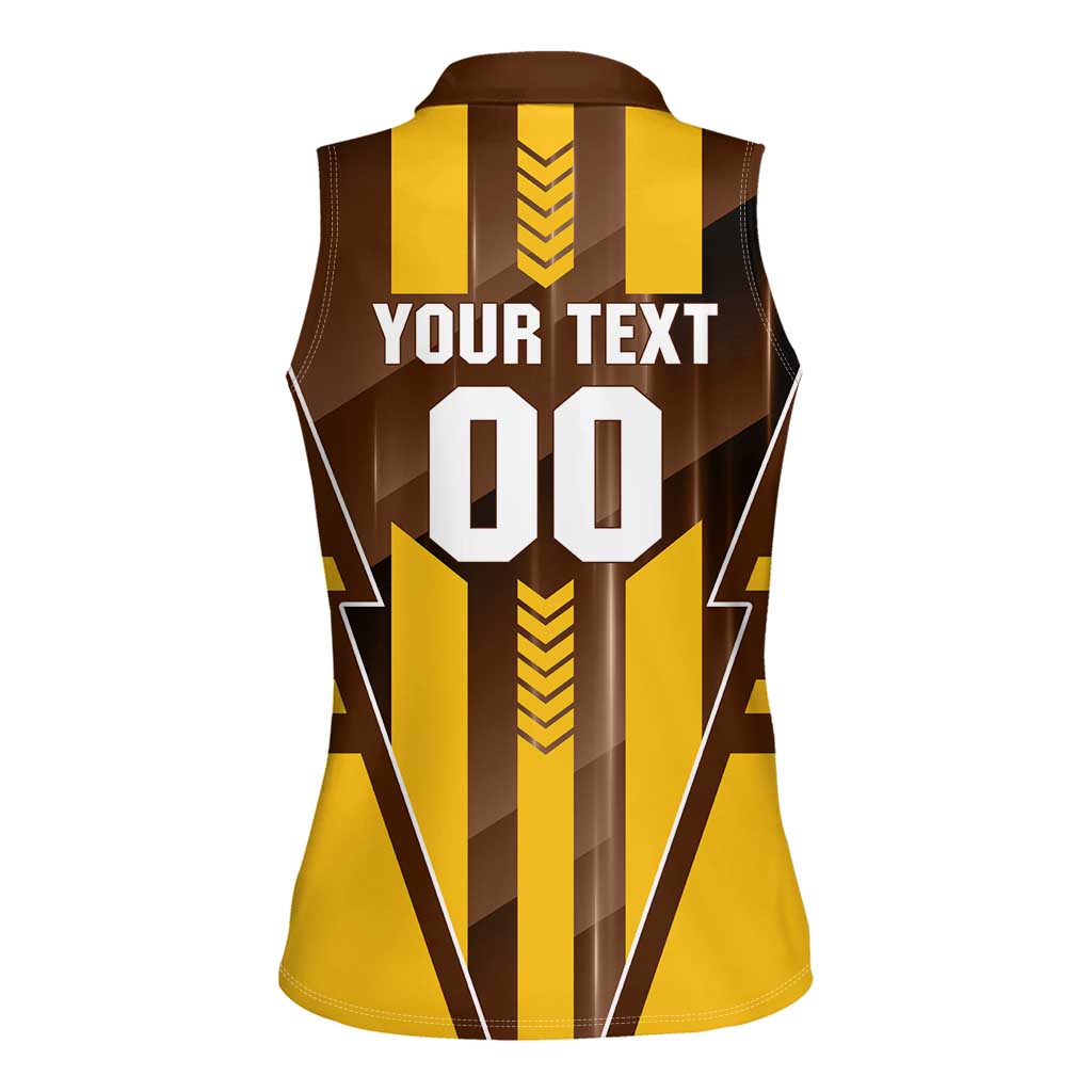 Personalized Hawthorn Hawks Women Sleeveless Polo Shirt Modern Geometric Sports Graphic Style