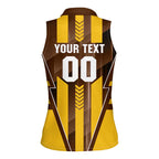 Personalized Hawthorn Hawks Women Sleeveless Polo Shirt Modern Geometric Sports Graphic Style