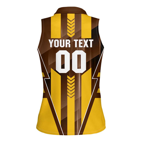 Personalized Hawthorn Hawks Women Sleeveless Polo Shirt Modern Geometric Sports Graphic Style