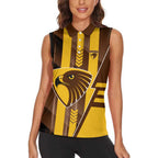 Personalized Hawthorn Hawks Women Sleeveless Polo Shirt Modern Geometric Sports Graphic Style