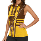 Personalized Hawthorn Hawks Women Sleeveless Polo Shirt Modern Geometric Sports Graphic Style