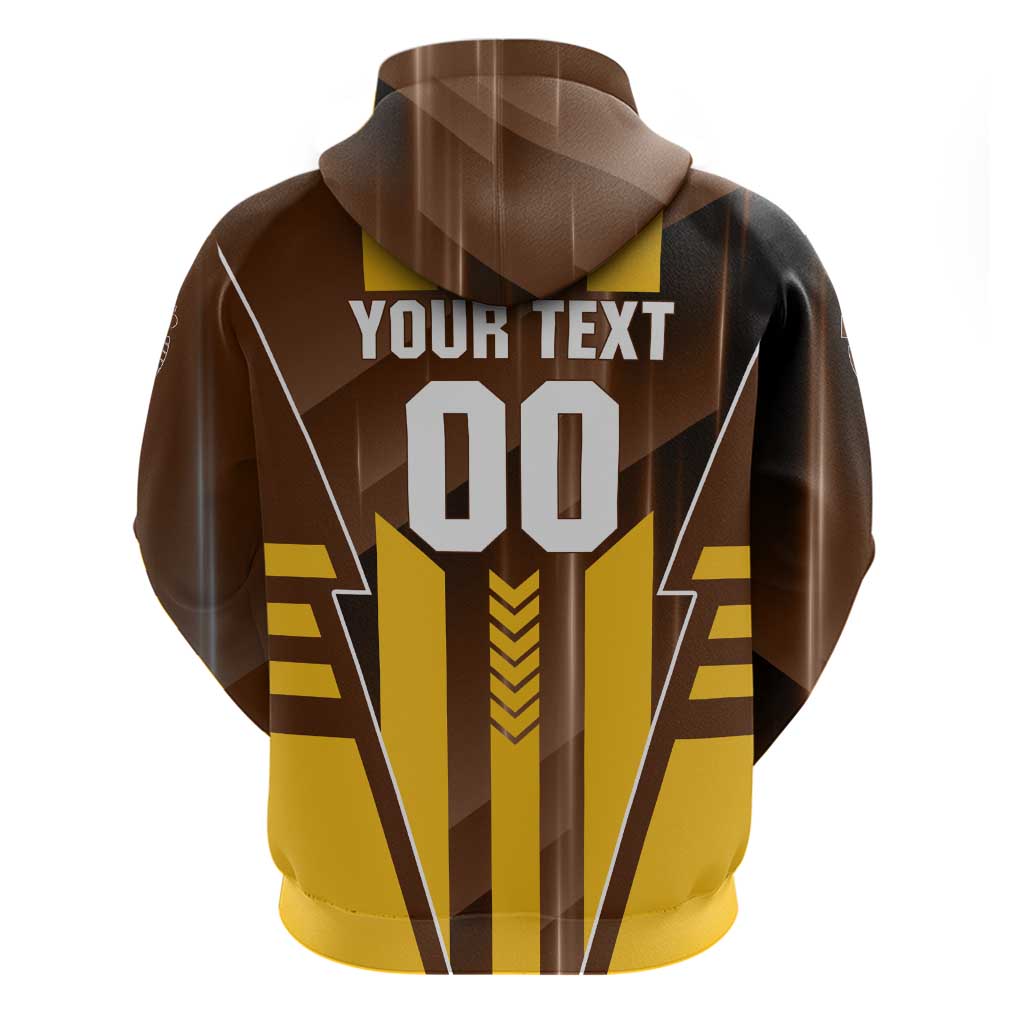 Personalized Hawthorn Hawks Zip Hoodie Modern Geometric Sports Graphic Style