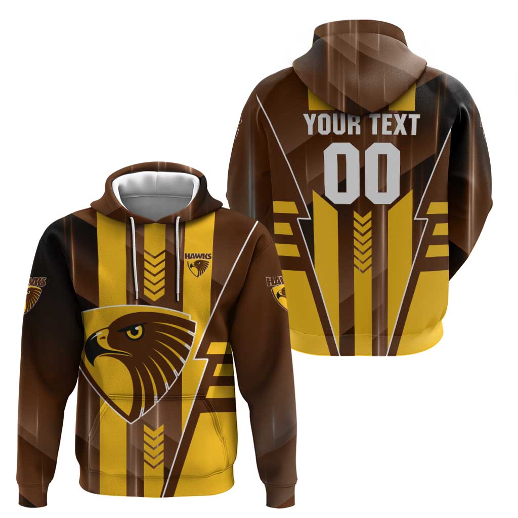 Personalized Hawthorn Hawks Zip Hoodie Modern Geometric Sports Graphic Style