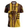 Personalized Hawthorn Hawks Zipper Polo Shirt Modern Geometric Sports Graphic Style