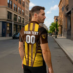 Personalized Hawthorn Hawks Zipper Polo Shirt Modern Geometric Sports Graphic Style
