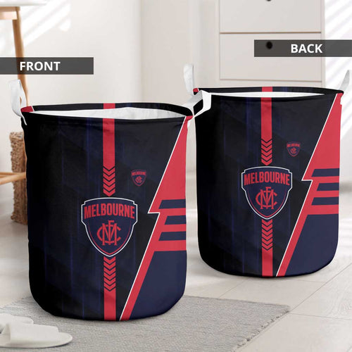Melbourne Demons Laundry Basket Modern Geometric Sports Graphic Style