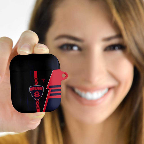 Melbourne Demons AirPods Case Modern Geometric Sports Graphic Style